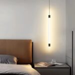 Moderne Lampe à Suspension Suspension Luminaire Plafonnier Industriel à LED Linéaire Intégré Noir du Milieu du Siècle Lustre Linéaire Doré – Image 2