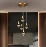 Luminaire suspendu en cristal moderne réglable en hauteur, compatible – Image 2