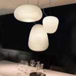 Accueil Lustre en Verre Simple Moderne Spirale Motif Lait Blanc Verre Plafond Suspension Lampe Étude Salle À Manger Net Rouge Nordique Chambre Réglable – Image 3