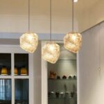 Moderne Simplicité Glace Pendentif Lumière, Lustre En Verre Créatif Plafond Nordique Pendentif Lampe E27 – Image 2