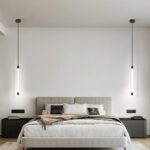 Moderne Lampe à Suspension Suspension Luminaire Plafonnier Industriel à LED Linéaire Intégré Noir du Milieu du Siècle Lustre Linéaire Doré – Image 3