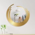 Miroir Mural Asymétrique – Finition Dorée Élégante – Image 3