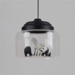 Créatif Nordique Lustre de Animal Verre Suspension Luminaire Plafonnier Eclairage Plafond – Image 2