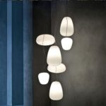 Accueil Lustre en Verre Simple Moderne Spirale Motif Lait Blanc Verre Plafond Suspension Lampe Étude Salle À Manger Net Rouge Nordique Chambre Réglable – Image 5