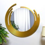 Miroir Mural Asymétrique – Finition Dorée Élégante