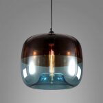 Lampe suspendue moderne et créative avec abat-jour en verre coloré, plafonnier