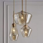 Lustre industriel moderne vintage E27E26 avec abat-jour en verre transparent soufflé à la main – Image 4