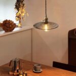 Luminaire Lampe à Suspension Vintage en Laiton et Verre de Style Américain Créatif en Verre Ambre Suspension Luminaires de Plafond for Restaurants Bar Café... – Image 2