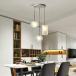 Nordique Moderne Minimaliste Salon Lustre Bar Restaurant Cuisine Porche Chambre Boule De Verre 3 Verre Marbre Plafonnier – Image 3