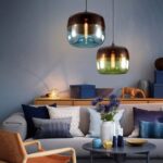Lampe suspendue moderne et créative avec abat-jour en verre coloré, plafonnier – Image 4