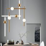 Longue bande LED simple lustre créatif en métal corps de lampe suspension nordique minimalisme lampe suspendue
