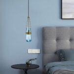 Moderne Goutte d'eau Pendentif Lumières Milieu du Siècle Clair Bleu Clair – Image 4
