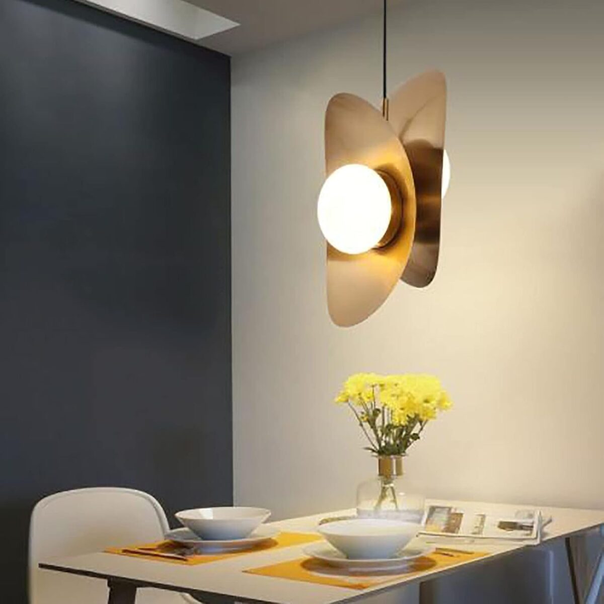 Nordique Américain Créatif Petit Lustre,Moderne Concis Lingot D'or Lustre – Image 3