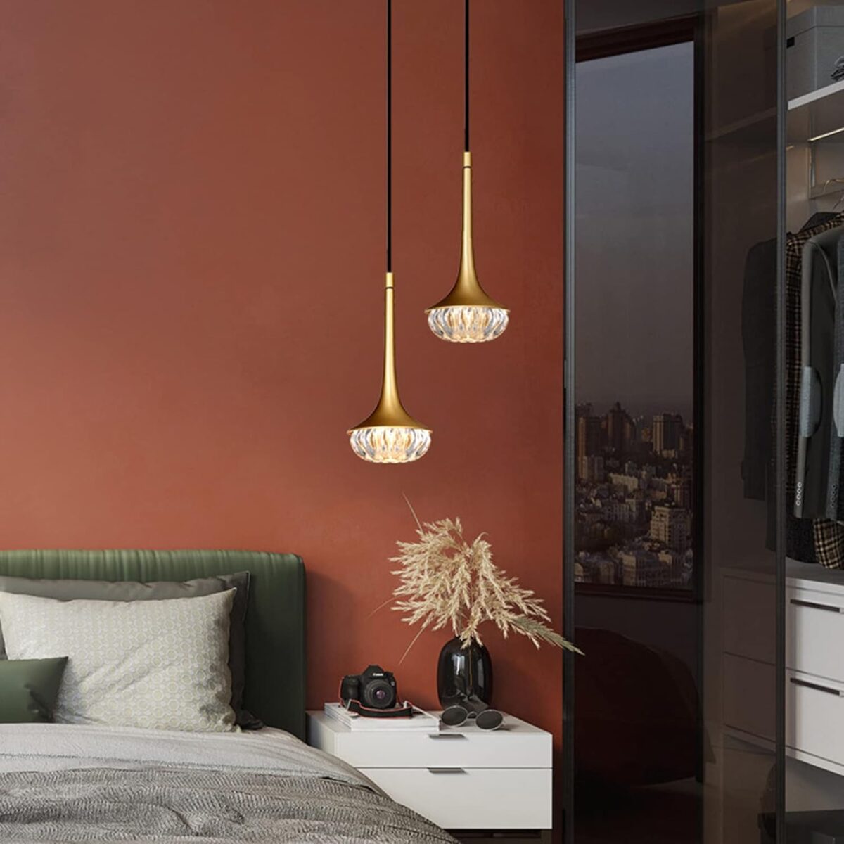 Moderne G9 Lustre En Cristal De Luxe Cuivre Pendentif Éclairage - Suspension Lampe Nordique Loft – Image 2