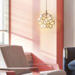 Nordic Pétale Forme Pendentif Lampe En Verre Soufflé À La Main Et En Laiton Lampe Suspendue Simple Tête E27 Plafonnier Luminaire – Image 5