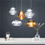 Art Métal Miroir Verre Lustre Nordique Simple Créatif Verre E27 Suspension