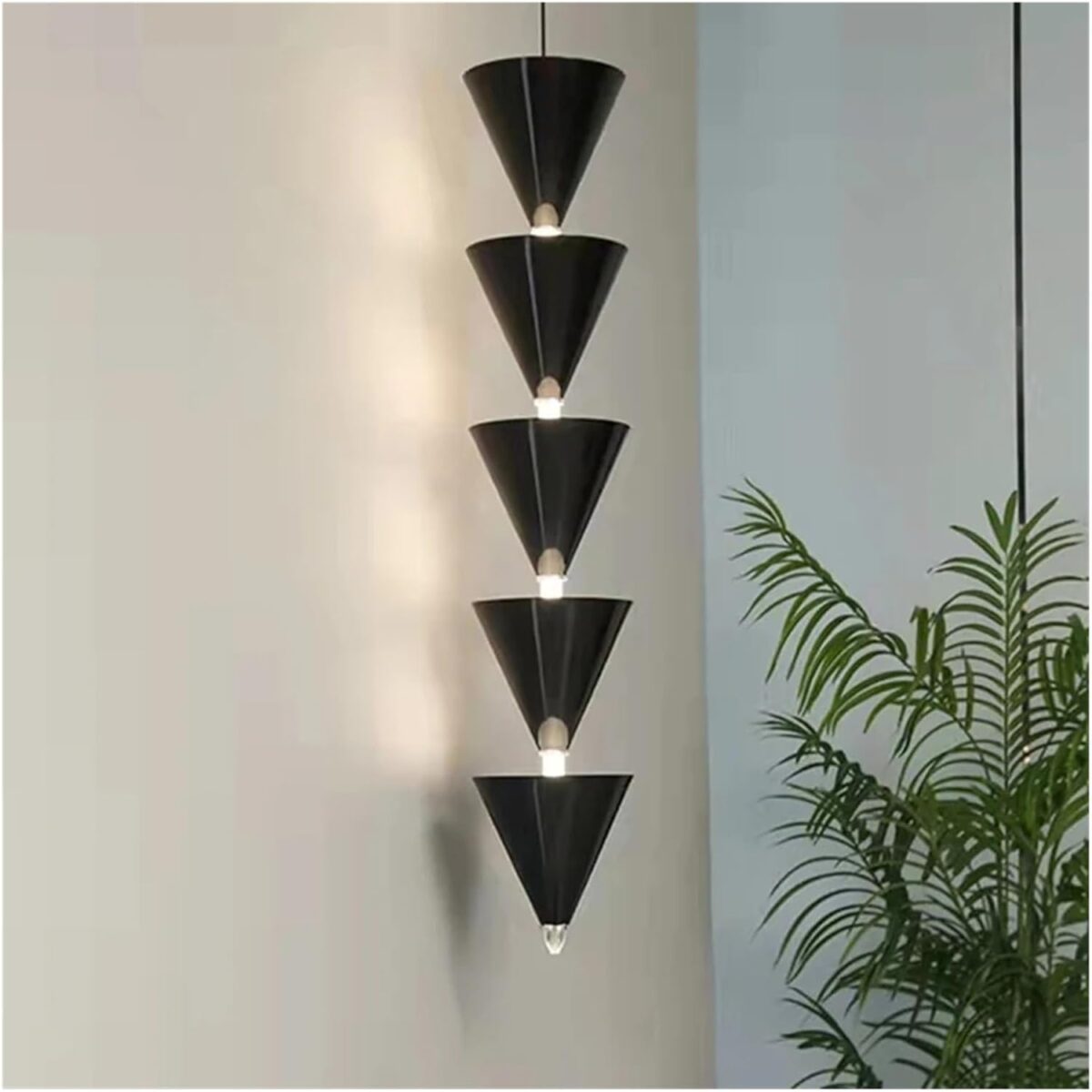 Lustre Vertical Multicouche Conique Nordique pour Chambre à Coucher, Hall, Magasin, éclairage LED, Lampe à Suspension Industrielle – Image 3