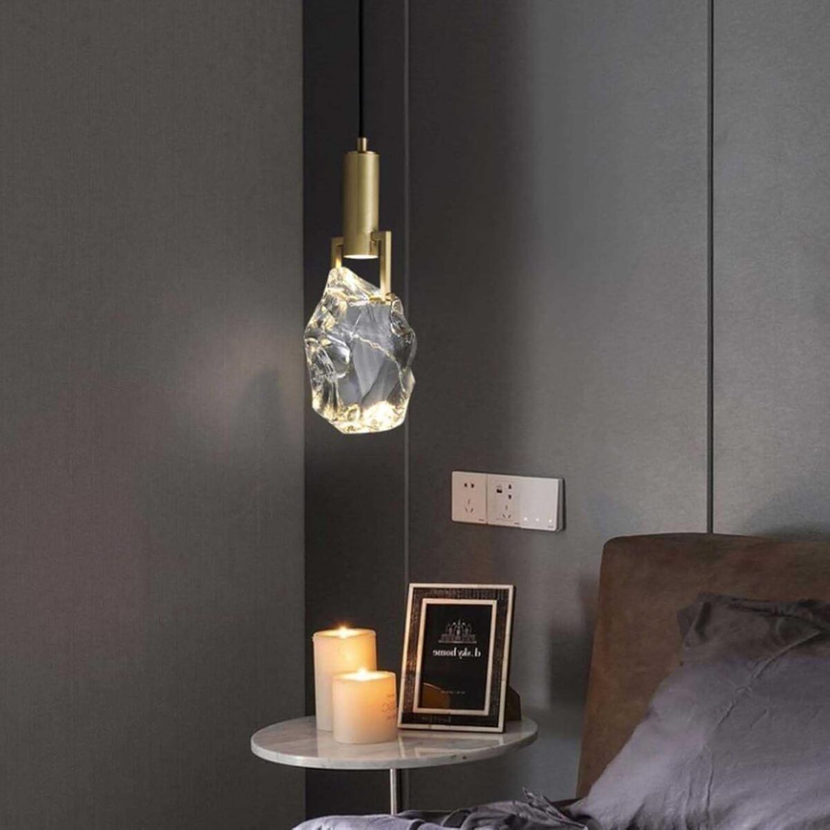 Lampe Suspendue Moderne dans la Table de Chevet, Petit Lustre en Cristal de Luxe Nordique Lig, Lampe Suspendue au Plafond – Image 5