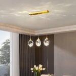Lampe suspendue en cristal cubique à 3 lumières, lustre moderne – Image 4