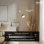 Luminaire suspendu moderne doré, lampes suspendues pour îlot de cuisine, éclairage de chambre pour suivi, ampoules LED à intensité variable – Image 3