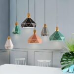 Plafonnier à éclairage géométrique, lampe suspendue moderne, luminaire suspendu encastré520 – Image 3