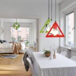 Nordique Moderne Suspension Luminaire En Fer Forgé Polygone Minimaliste Cage Pyramide Lustre Moderne Industrielle Edison Luminaire Suspension En Métal – Image 4