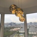 Lustre LED de luxe nordique moderne 10 W en verre simple  abat-jour sphérique – Image 3