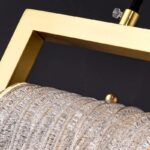 Suspension KunMai moderne dorée à 1 lumière, lampe suspendue en verre faite main en forme de cascade – Image 2