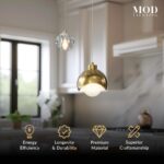 Luminaire suspendu moderne doré, lampes suspendues pour îlot de cuisine, éclairage de chambre pour suivi, ampoules LED à intensité variable – Image 5