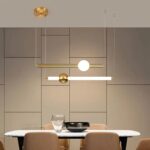 Longue bande LED simple lustre créatif en métal corps de lampe suspension nordique minimalisme lampe suspendue – Image 4