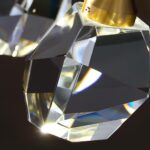 Lampe suspendue en cristal cubique à 3 lumières, lustre moderne – Image 2