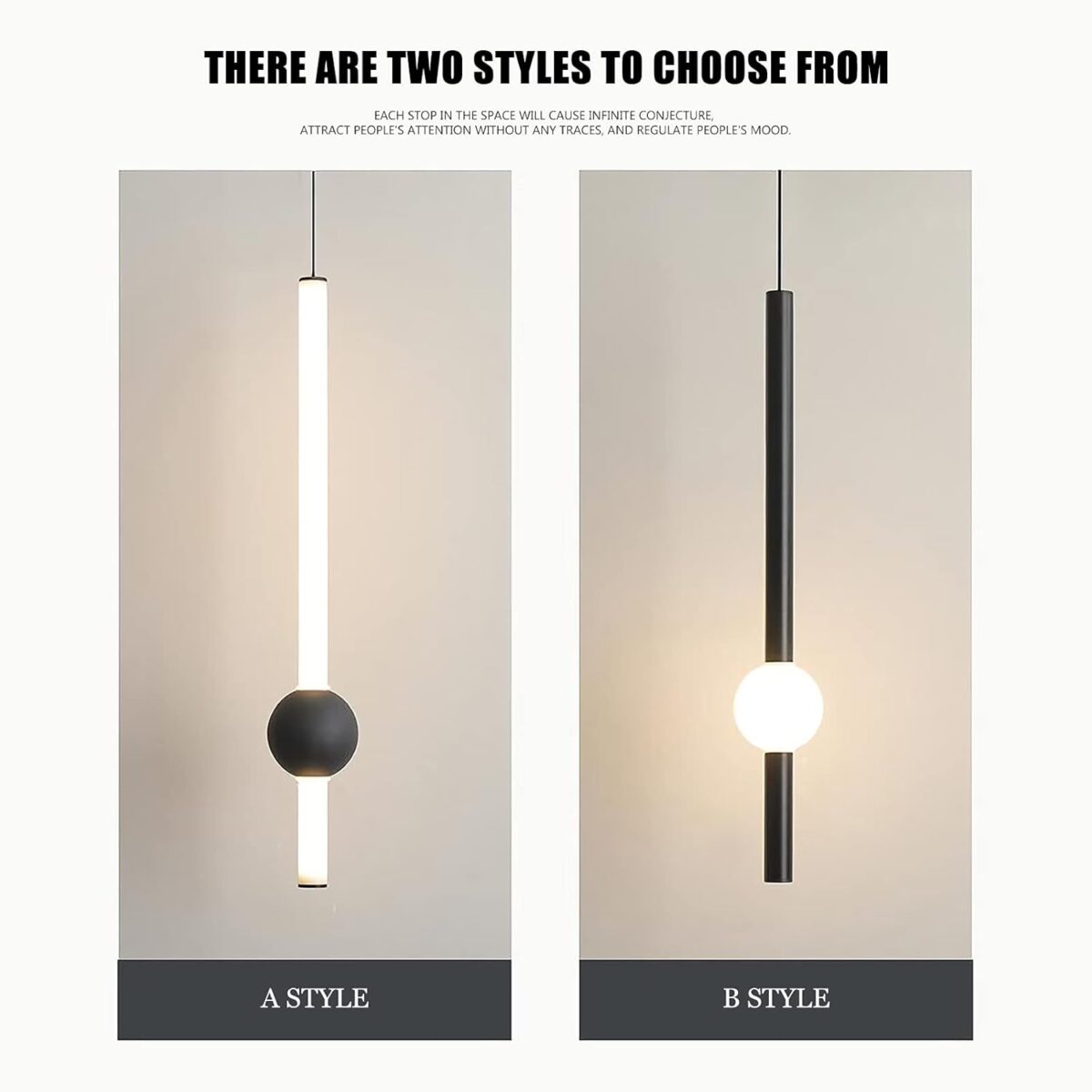 Plafonniers, lampes à suspension de chevet modernes pour chambres à coucher; plafonnier à LED avec anneau en métal créatif – Image 4