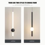 Plafonniers, lampes à suspension de chevet modernes pour chambres à coucher; plafonnier à LED avec anneau en métal créatif – Image 4