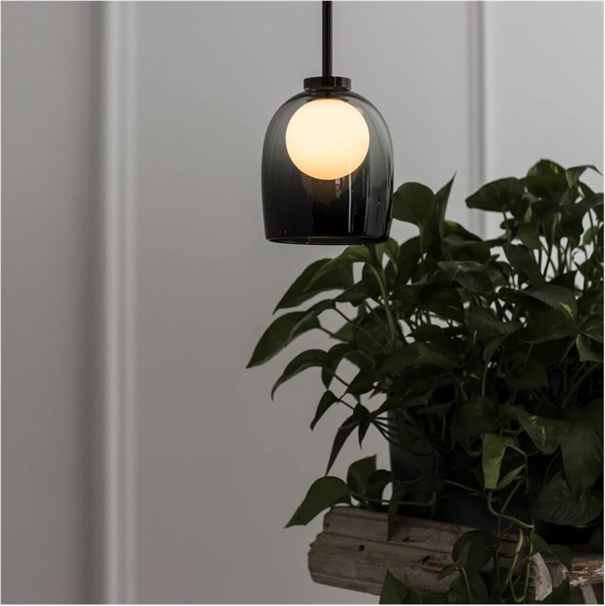 Lustre moderne Globe en verre moderne Suspension Lampe suspendue industrielle vintage Lampe de suspension réglable – Image 2