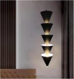 Lustre Vertical Multicouche Conique Nordique pour Chambre à Coucher, Hall, Magasin, éclairage LED, Lampe à Suspension Industrielle – Image 2