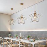 Nordique Creative Suspension Étoile Bronze Doré Suspension Luminaire Moderne Simple Suspension Éclairage – Image 3
