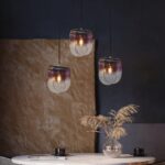 Suspension en verre moderne réglable, éclairage suspendu, abat-jour en verre de couleur dégradée, suspensions de plafond, base de lampe E14 – Image 2