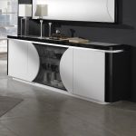Buffet 4 portes  coloris blanc gris noir – Image 3