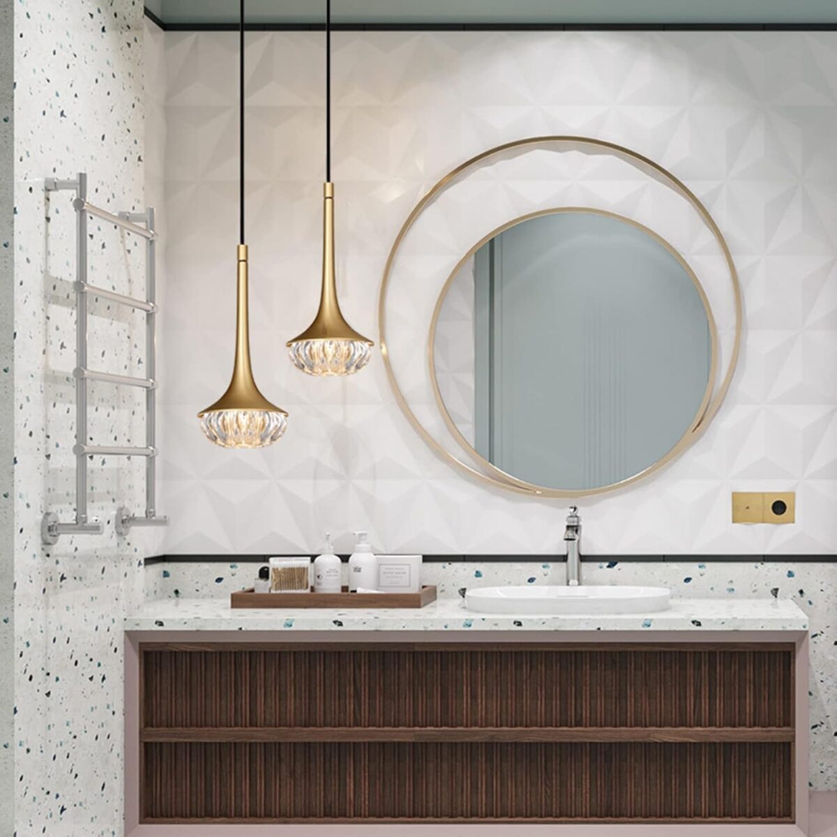 Moderne G9 Lustre En Cristal De Luxe Cuivre Pendentif Éclairage - Suspension Lampe Nordique Loft – Image 3