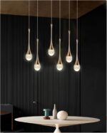 Lampes suspendues LED lustre miroir lampe maison droplight Fxture, lustre moderne LED – Image 2