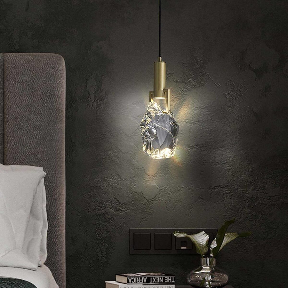 Lampe Suspendue Moderne dans la Table de Chevet, Petit Lustre en Cristal de Luxe Nordique Lig, Lampe Suspendue au Plafond – Image 2
