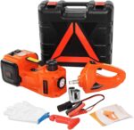 Cric Électrique Hydraulique pour Voiture – Kit Complet avec Clé, Gonfleur et LED