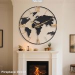 grande horloge murale de 61 cm au style moderne séduit par son design raffiné et son cadre en métal doré – Image 4