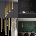 Suspension LED en Laiton, Lustre de Chambre à Coucher de Salle à Manger, Suspension d'ornement, Ligne de Lustre réglable, température de Trois – Image 2