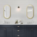 Americanflat Miroir Mural Ovale Doré Décoration Murale pour Salle de Bain, Salon, Chambre avec Cadre Large, Arrondi, Moderne et Fixation Verticale – Image 2