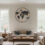 grande horloge murale de 61 cm au style moderne séduit par son design raffiné et son cadre en métal doré – Image 3