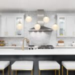 Lustre doré, lustres modernes pour salle à manger, éclairage suspendu linéaire à LED – Image 4