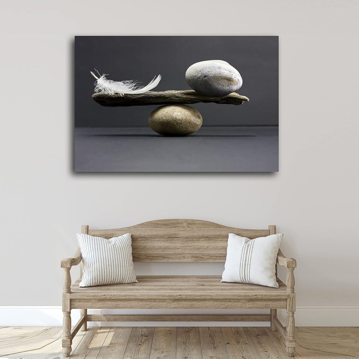 Tableau sur toile Balance Zen Balance plume et pierre - Haute résolution – Image 3
