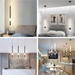 Plafonniers, lampes à suspension de chevet modernes pour chambres à coucher; plafonnier à LED avec anneau en métal créatif – Image 3
