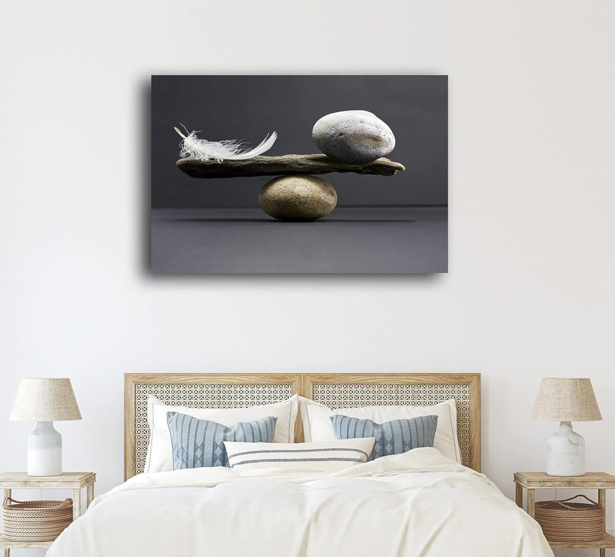 Tableau sur toile Balance Zen Balance plume et pierre - Haute résolution – Image 2